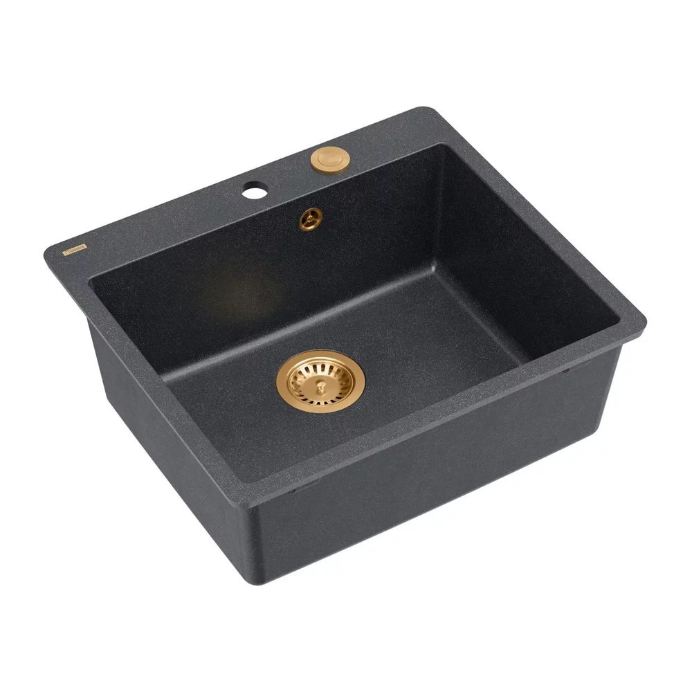 Chiuveta compozit Quadron Unique Morgan 110 negru diamant - cupru 57x50 cm
