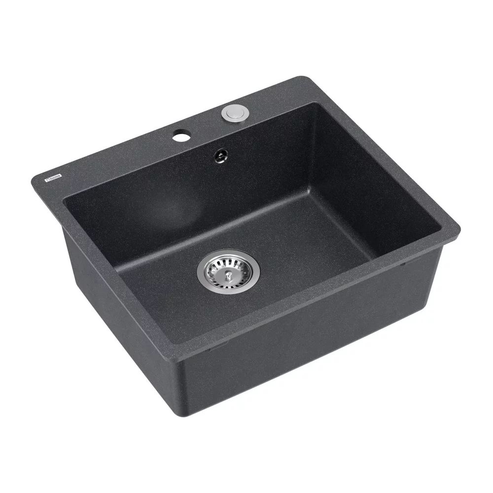 Chiuveta compozit Quadron Unique Morgan 110 negru diamant - inox 57x50 cm
