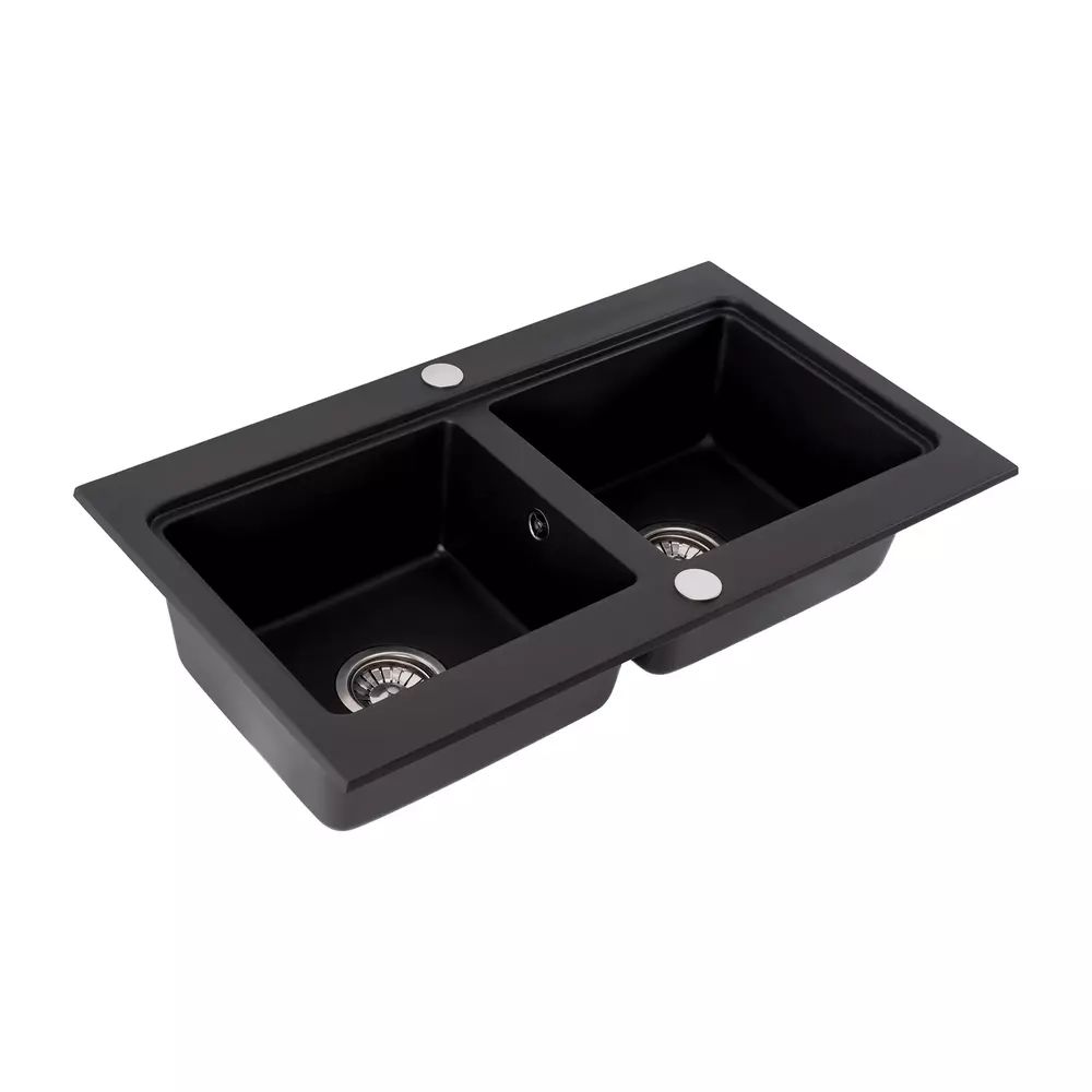Chiuveta compozit Rea Caddy negru mat 80x47 cm