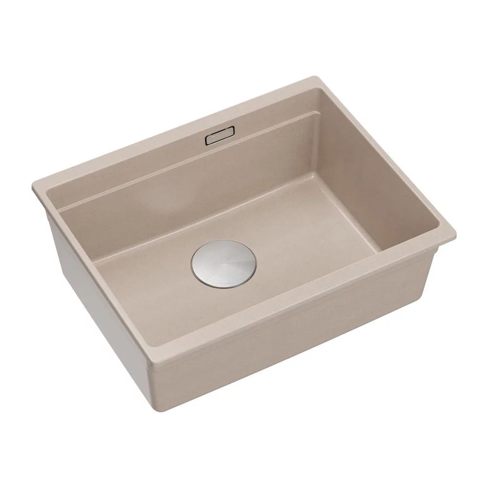 Chiuveta compozit sub blat Quadron Logan 100 bej - inox 56x45 cm