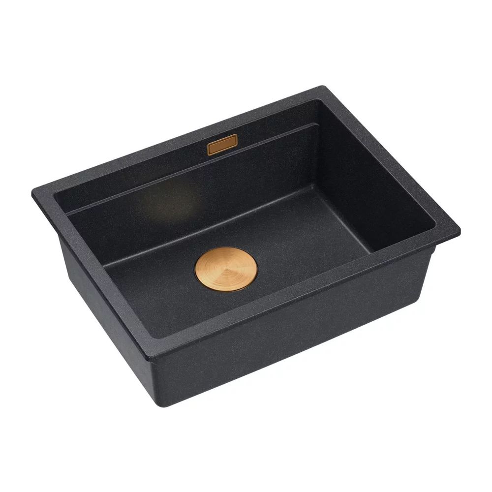 Chiuveta compozit sub blat Quadron Logan 100 negru diamant - cupru 56x45 cm