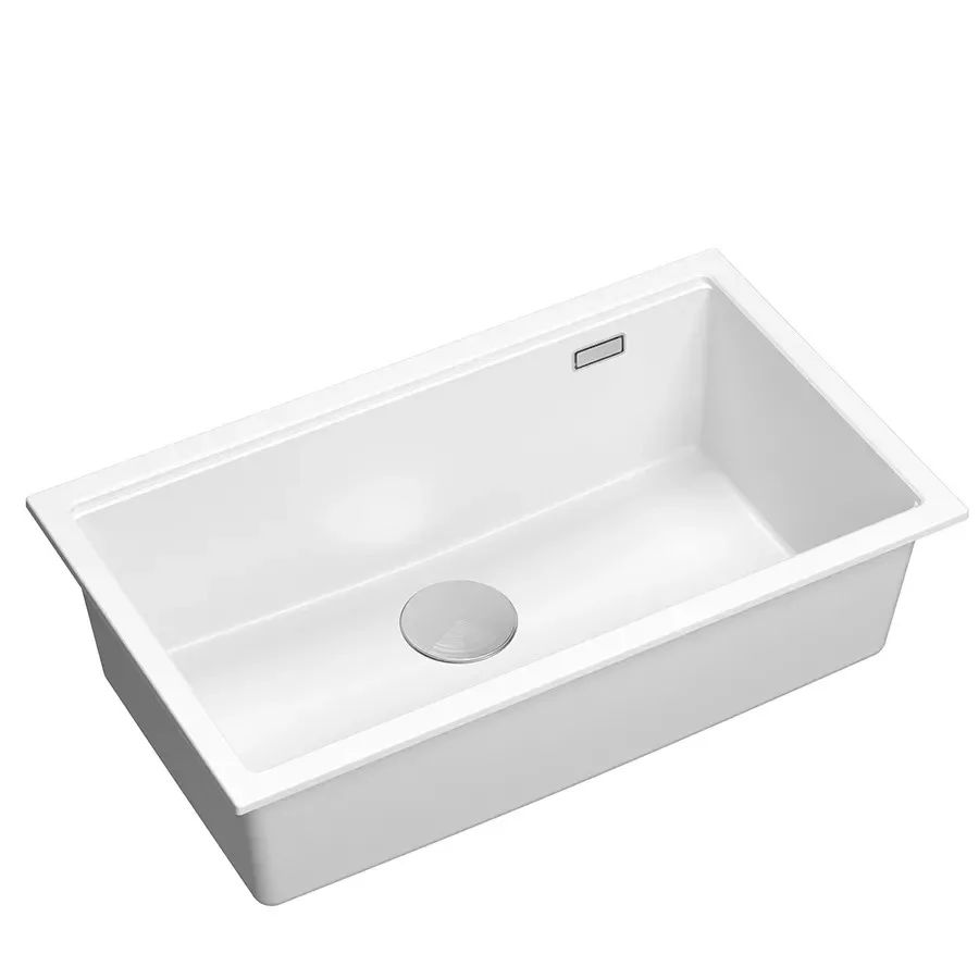 Chiuveta compozit incastrata Quadron Logan 110 alb - inox 76x44 cm