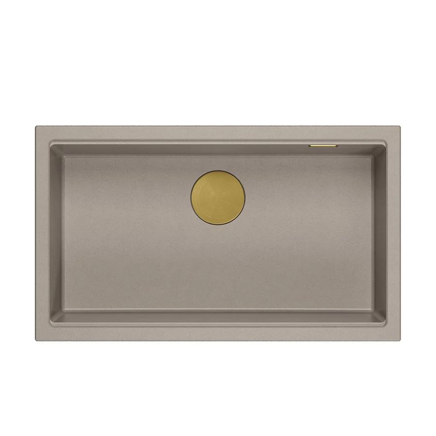Chiuveta compozit incastrata Quadron Logan 110 bej - auriu 76x44 cm