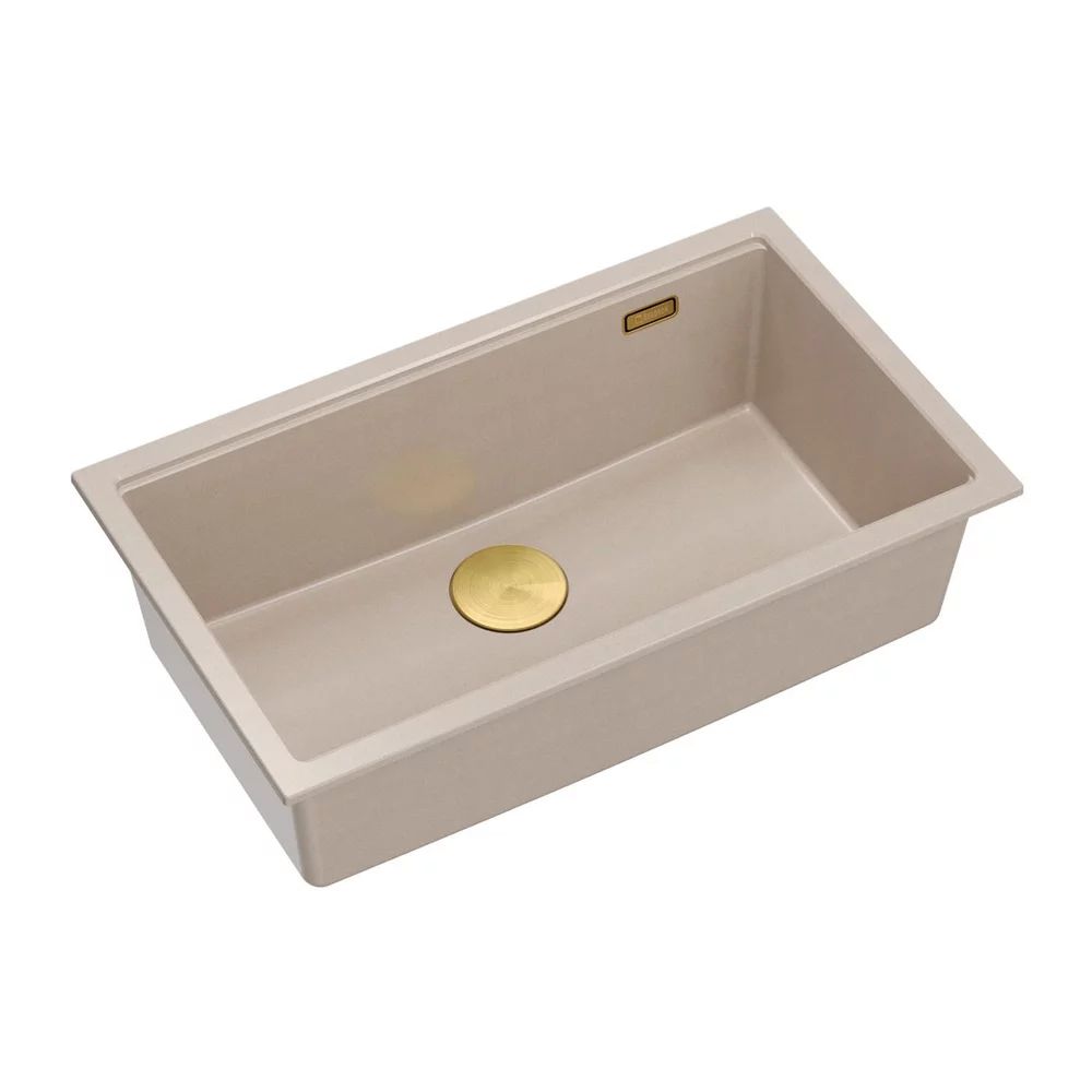 Chiuveta compozit sub blat Quadron Logan 110 bej - auriu 76x44 cm