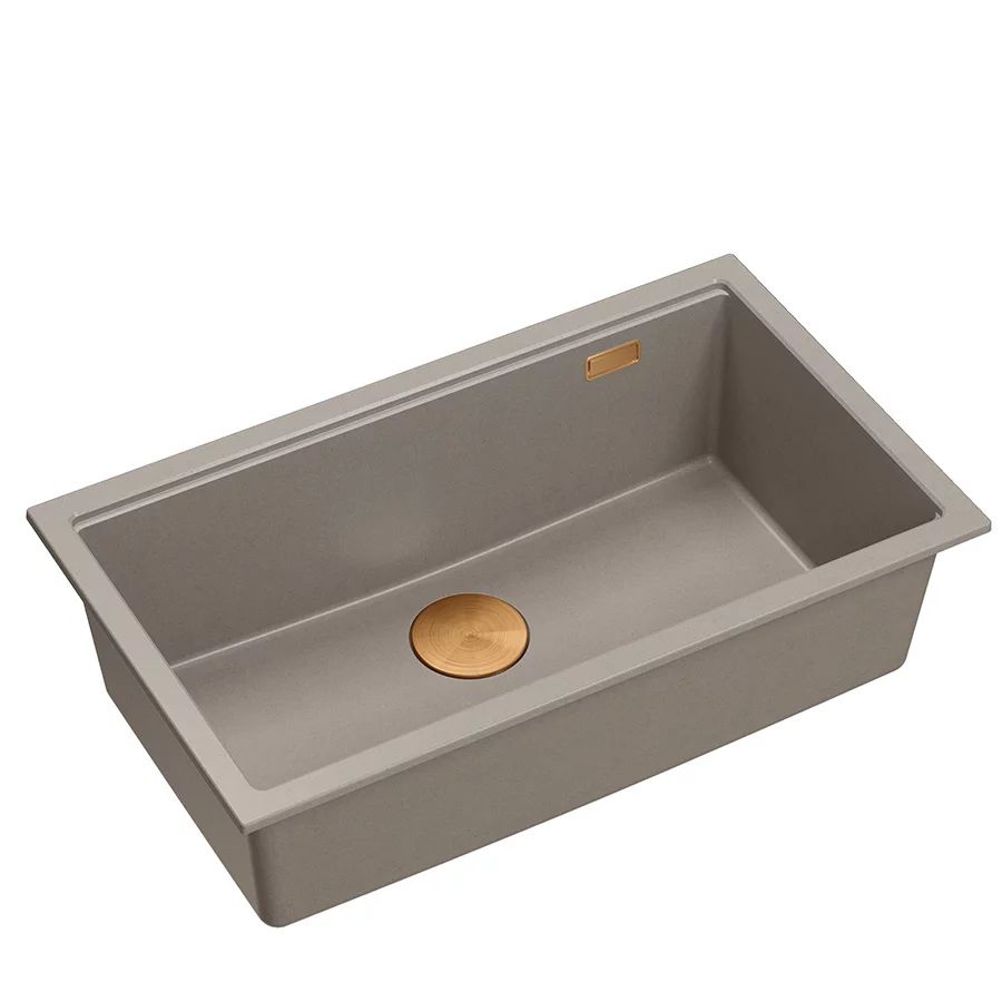 Chiuveta compozit incastrata Quadron Logan 110 bej - cupru 76x44 cm