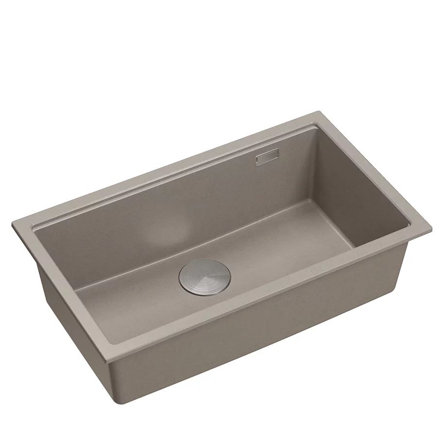 Chiuveta compozit incastrata Quadron Logan 110 bej - inox 76x44 cm