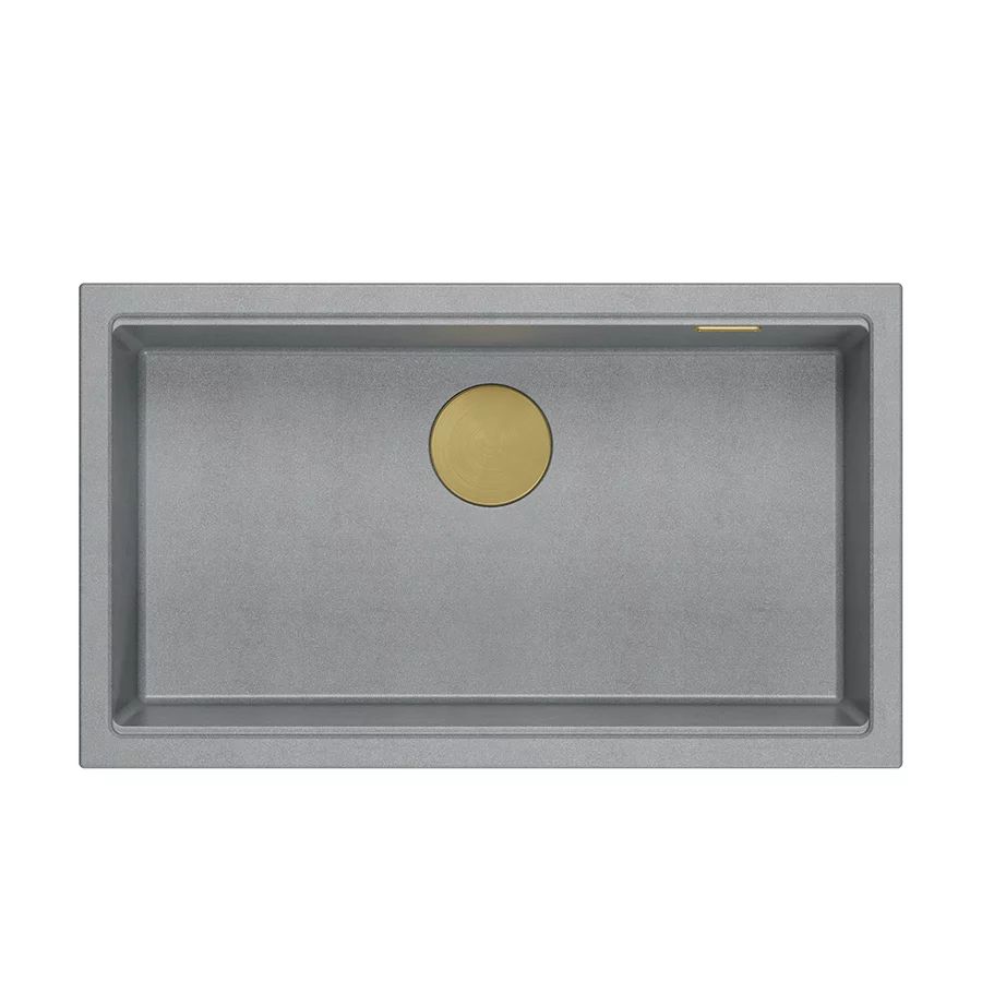 Chiuveta compozit incastrata Quadron Logan 110 gri - auriu 76x44 cm