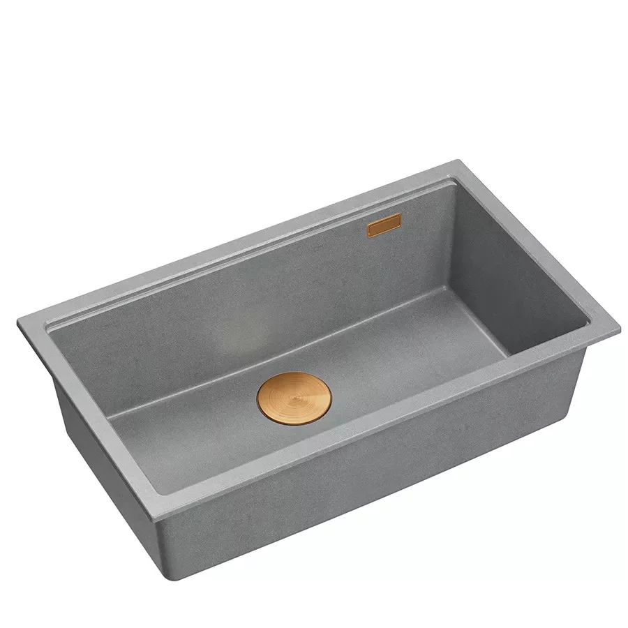 Chiuveta compozit incastrata Quadron Logan 110 gri - cupru 76x44 cm
