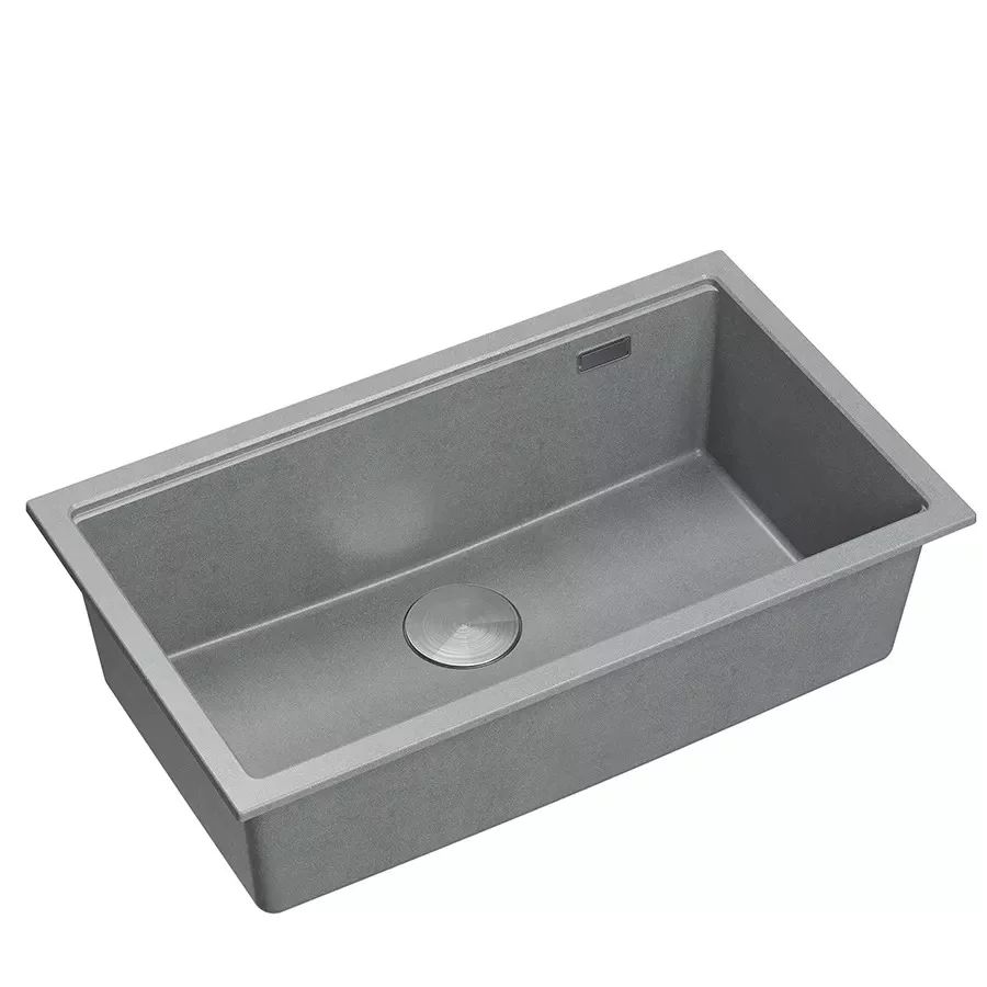 Chiuveta compozit incastrata Quadron Logan 110 gri - inox 76x44 cm
