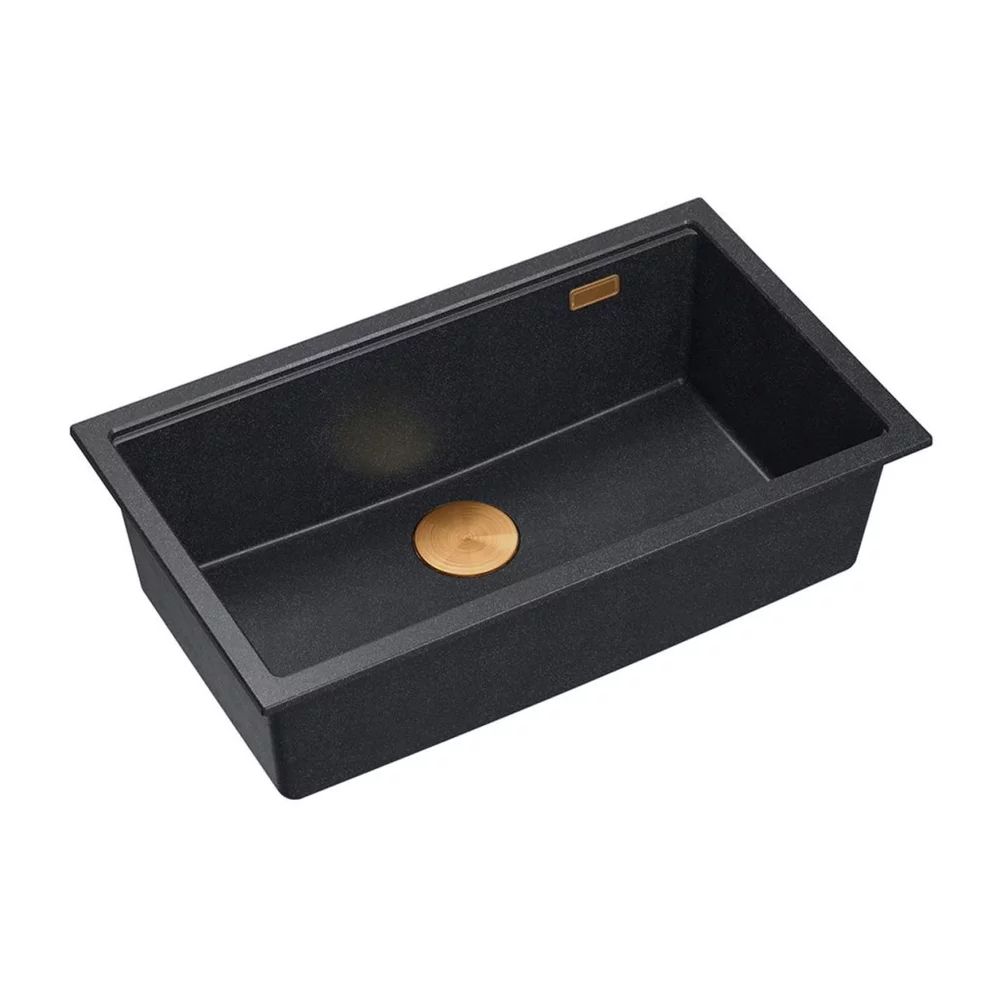Chiuveta compozit sub blat Quadron Logan 110 negru diamant - cupru 76x44 cm
