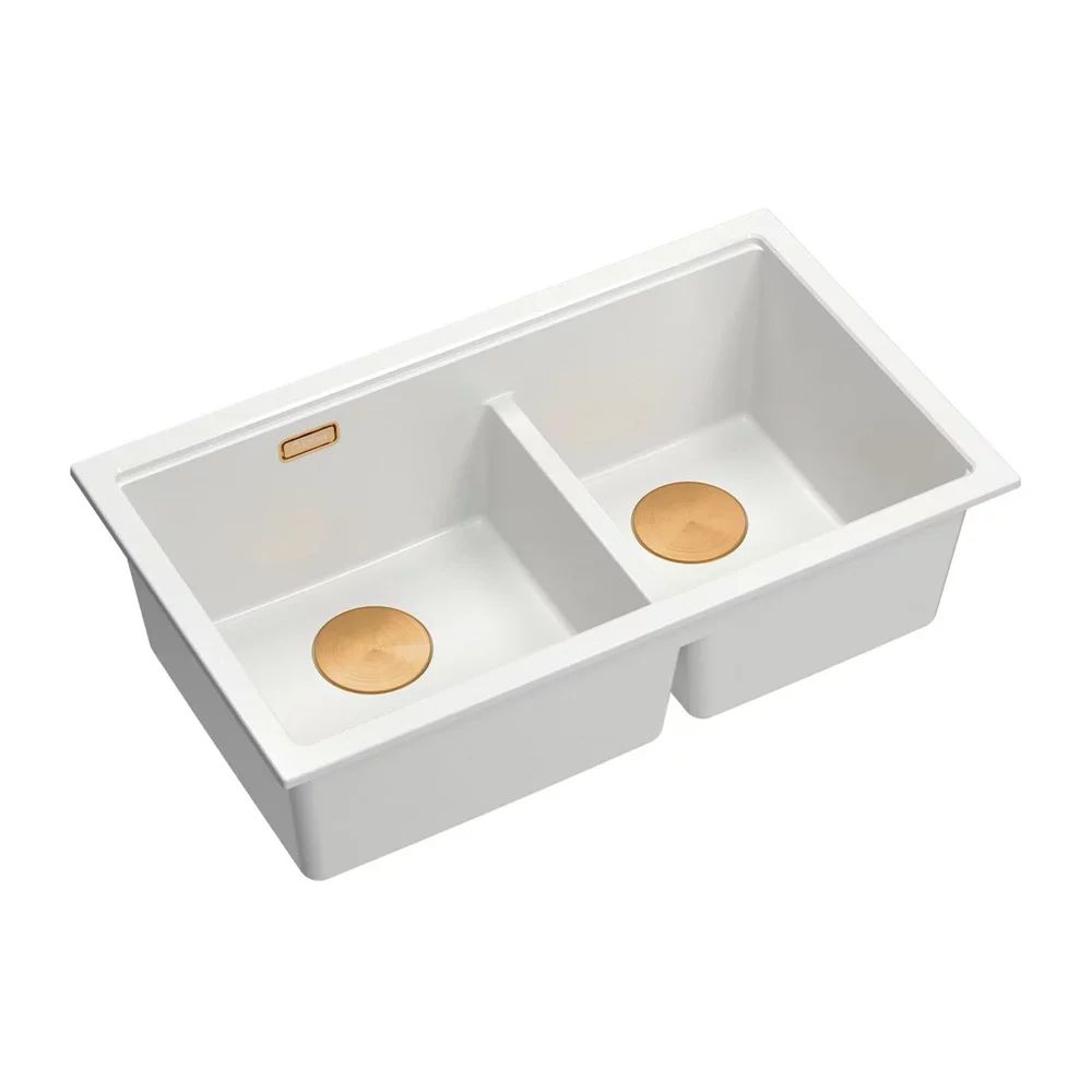 Chiuveta compozit sub blat Quadron Logan 120 alb - cupru 76x45 cm