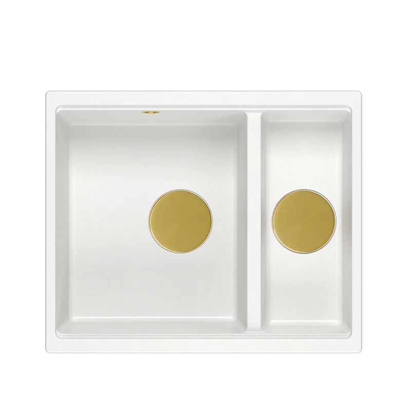 Chiuveta compozit incastrata Quadron Logan 150 alb - auriu 56x46 cm