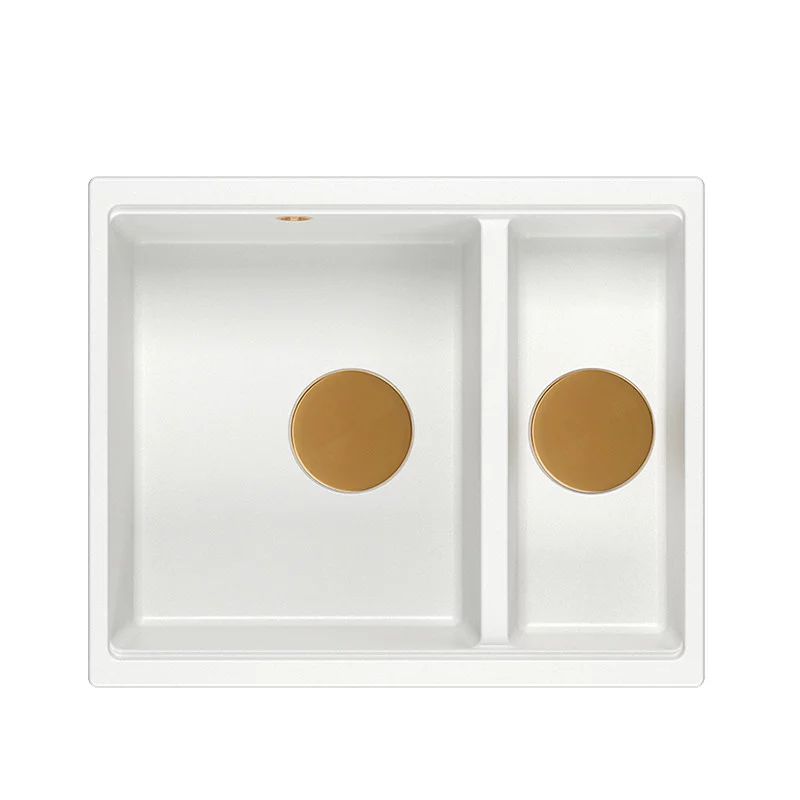 Chiuveta compozit incastrata Quadron Logan 150 alb - cupru 56x46 cm
