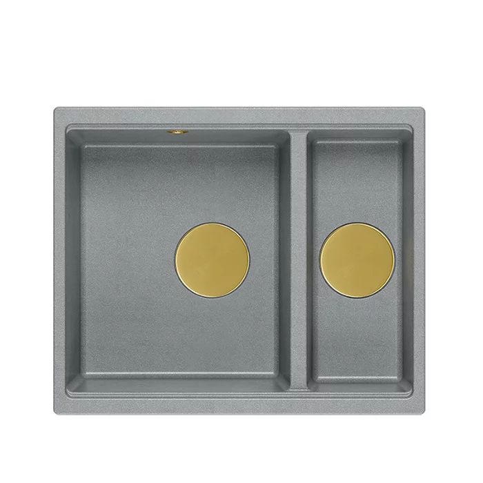 Chiuveta compozit incastrata Quadron Logan 150 gri - auriu 56x46 cm