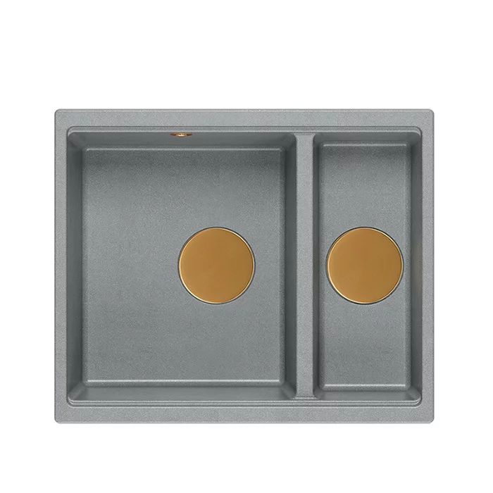 Chiuveta compozit incastrata Quadron Logan 150 gri - cupru 56x46 cm