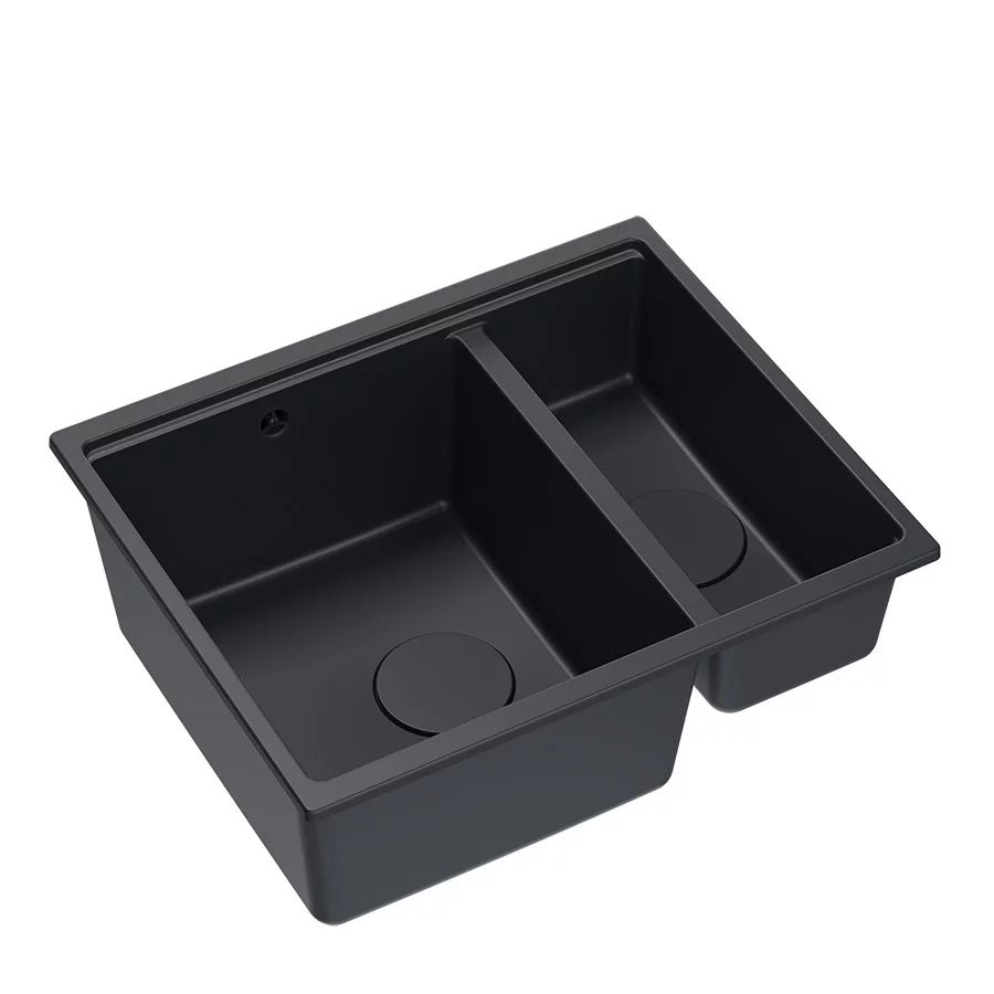 Chiuveta compozit incastrata Quadron Logan 150 negru 56x46 cm