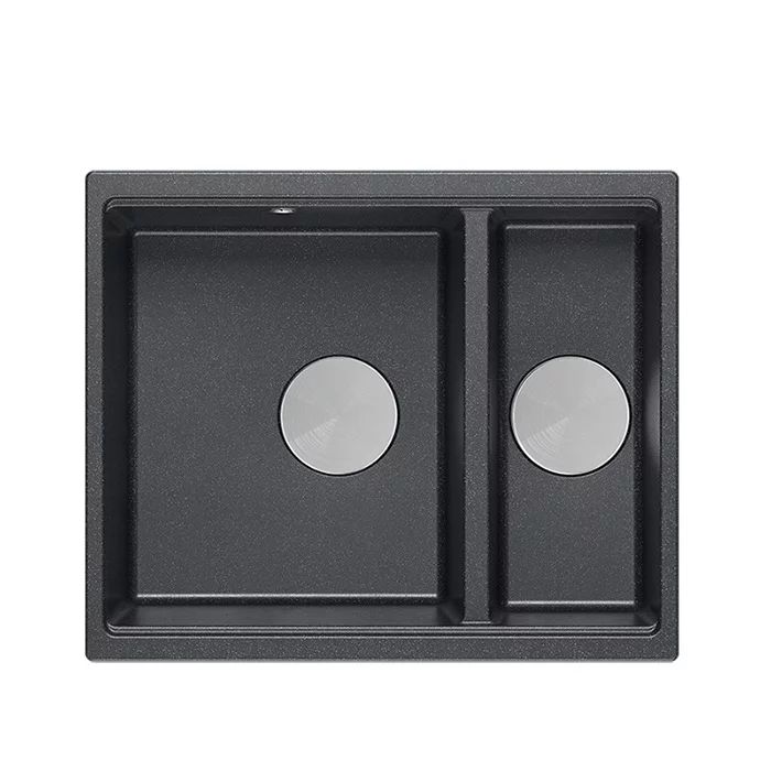 Chiuveta compozit incastrata Quadron Logan 150 negru - inox 56x46 cm