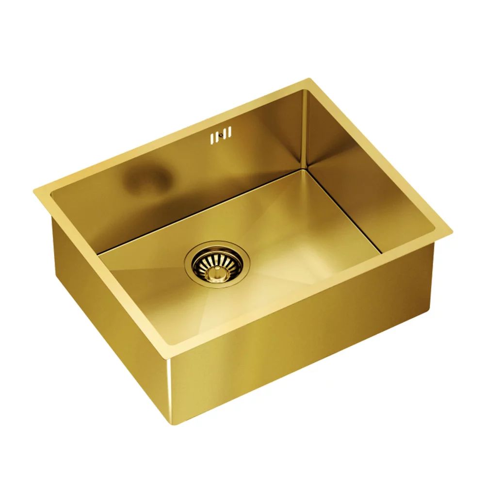 Chiuveta inox incastrata Quadron Unique Anthony 60 finisaj auriu 54x44 cm