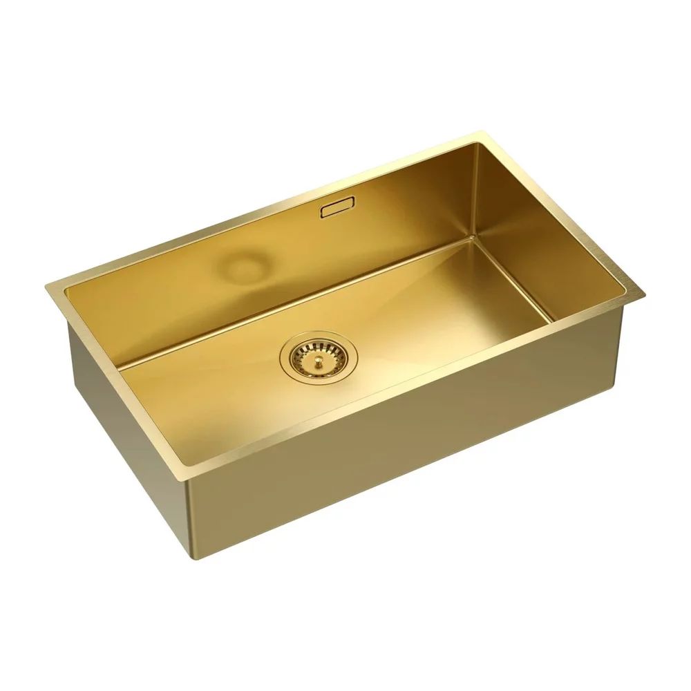 Chiuveta inox sub blat Quadron Unique Anthony 80 finisaj auriu 74x44 cm