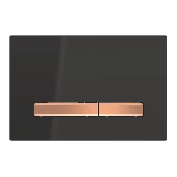 Clapeta de actionare Geberit Sigma50 negru/butoane rose gold
