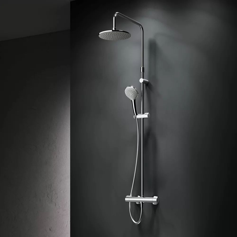 Coloana de dus cu baterie termostatata AM.PM Gem para cu 3 functii finisaj crom lucios