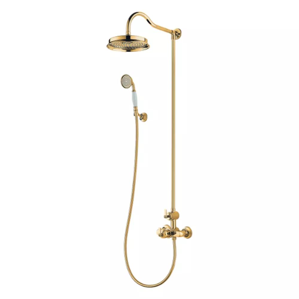 Coloana de dus cu baterie termostatata auriu Omnires Armance