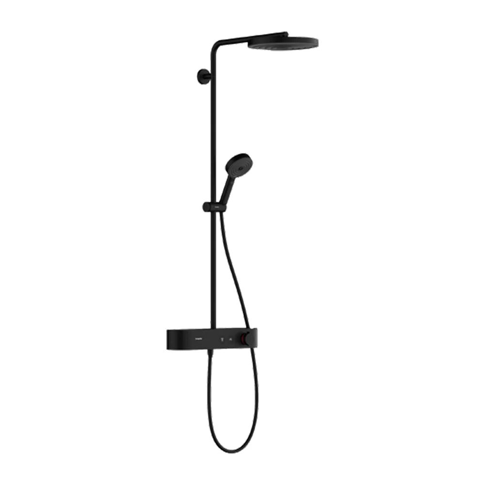 Coloana de dus cu baterie termostatata Hansgrohe Pulsify S 3 tipuri de jet negru mat