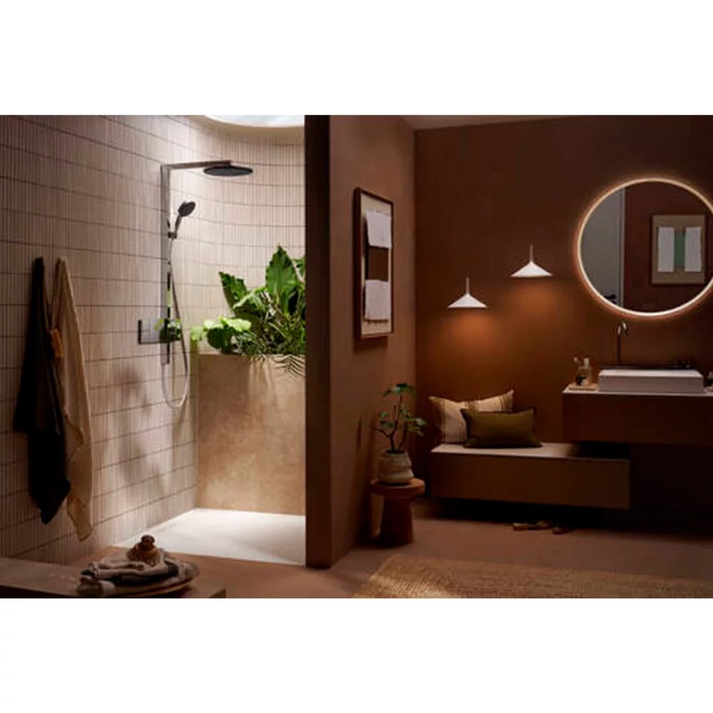 Coloana de dus cu baterie termostatata Hansgrohe Raindance Alive S para cu 3 functii crom lucios
