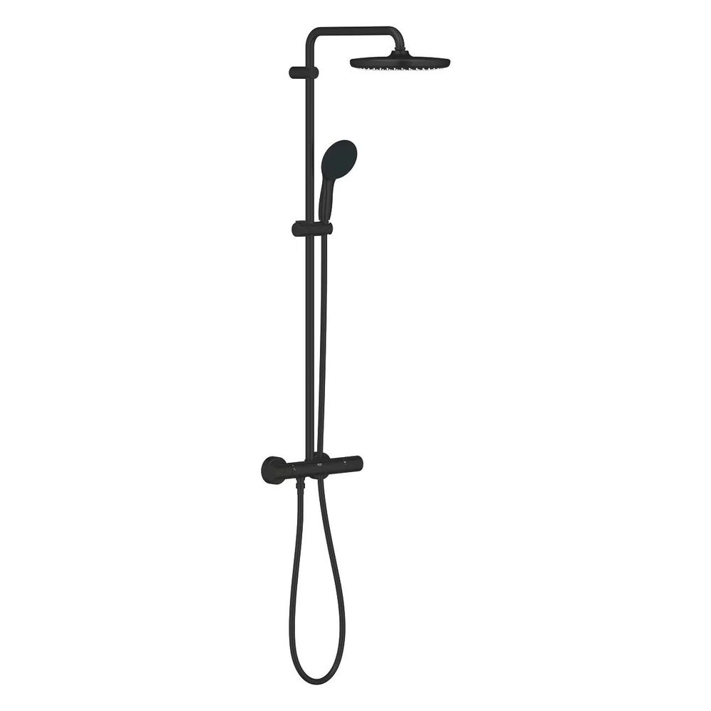 Coloana de dus cu baterie termostatata negru mat Grohe Tempesta 250
