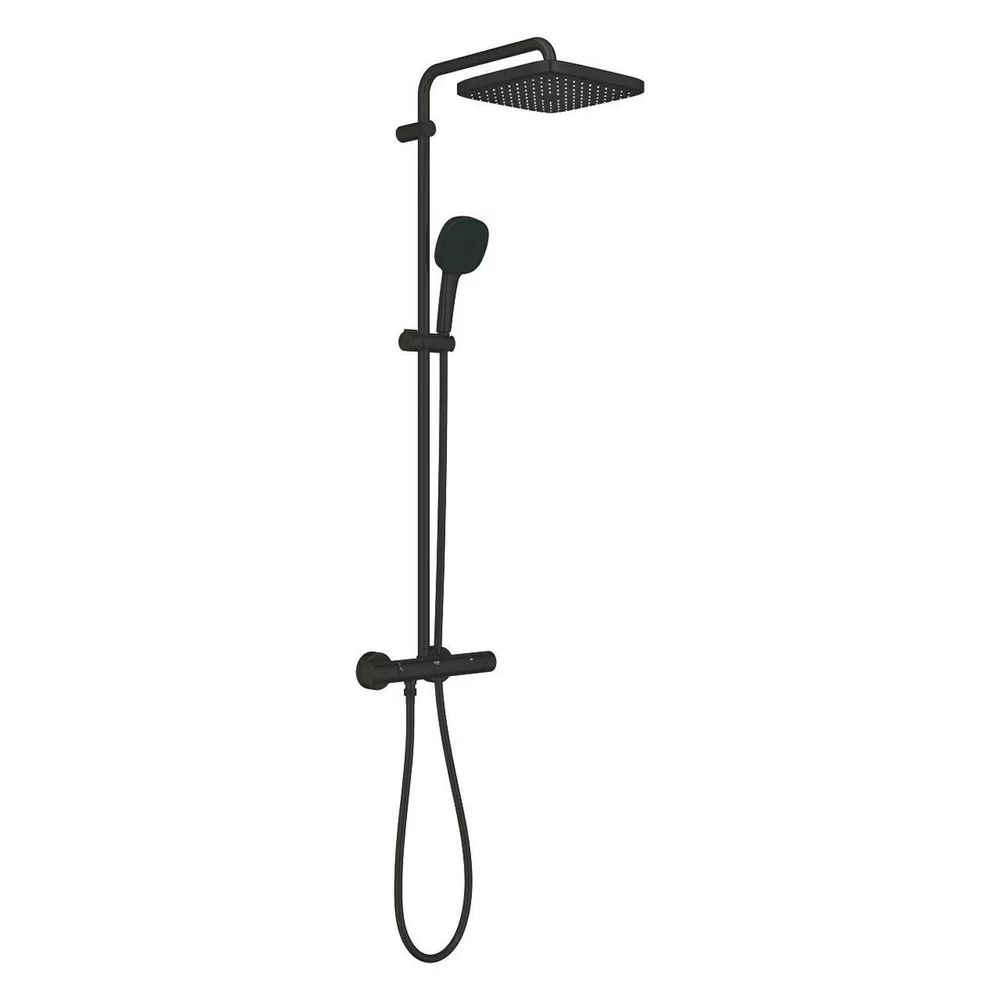 Coloana de dus cu baterie termostatata negru mat Grohe Tempesta Cosmopolitan 250 Cube