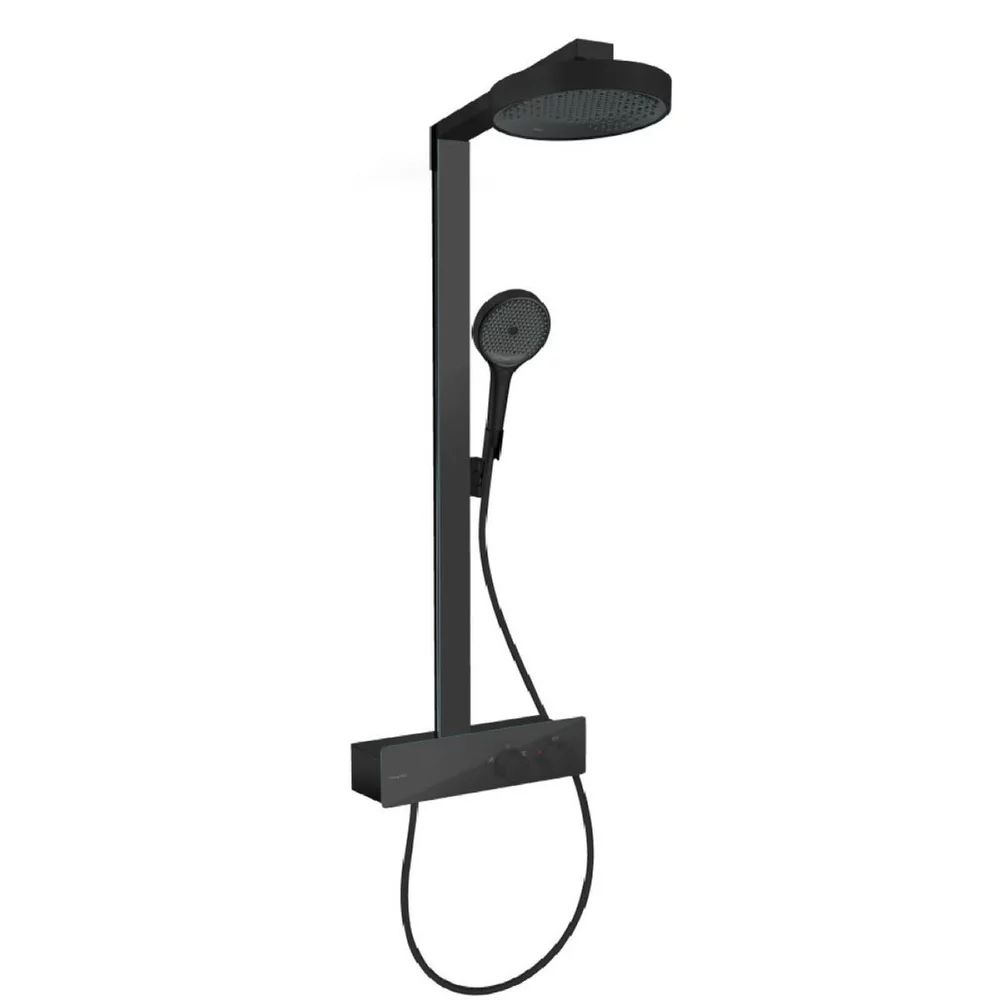 Coloana de dus cu baterie termostatata negru mat Hansgrohe Rainfinity 350 Eco SHP