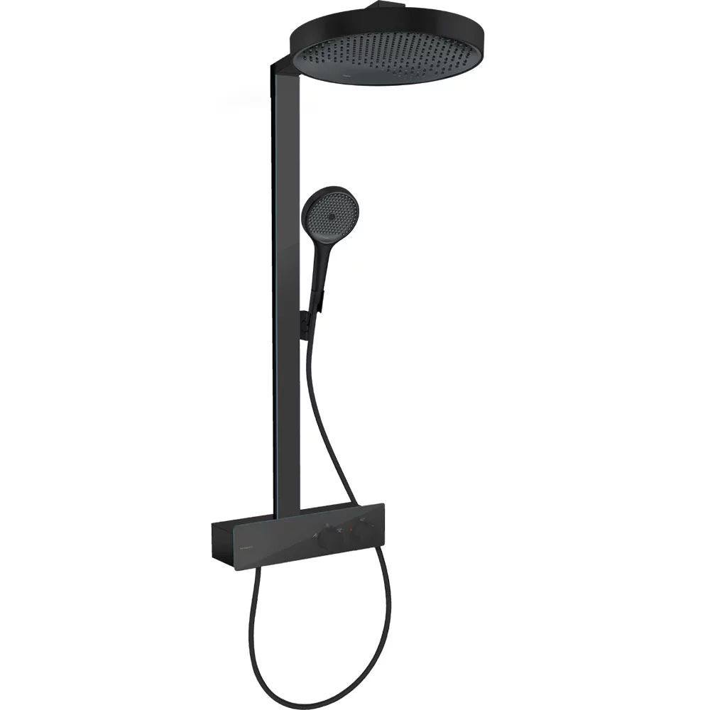 Coloana de dus cu baterie termostatata negru mat Hansgrohe Rainfinity ShowerTablet 350