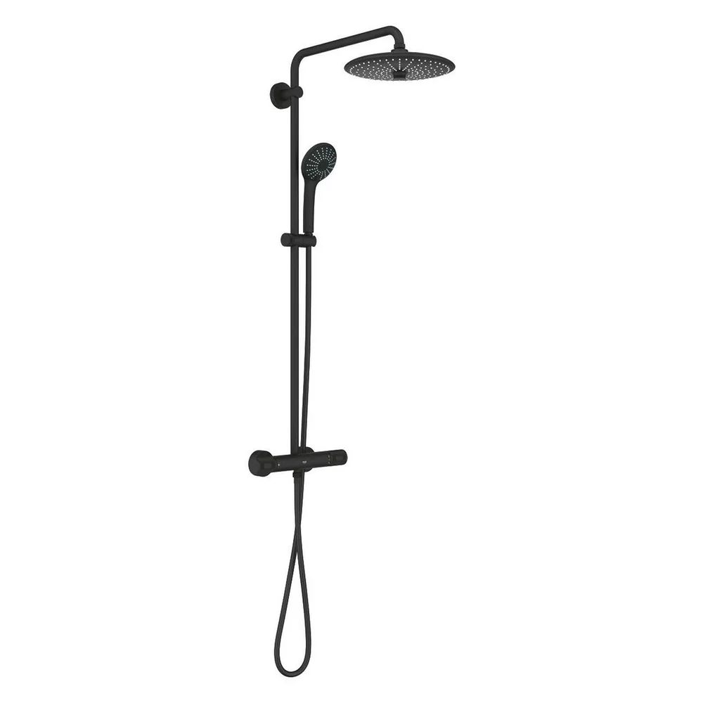 Coloana de dus cu baterie termostatata negru mat Grohe Euphoria 260