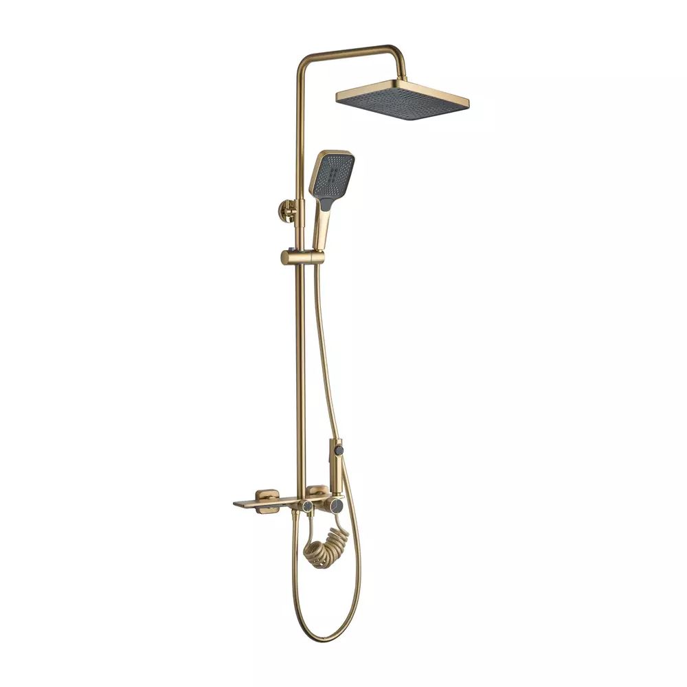 Coloana de dus cu termostat Rea Helix auriu periat plus dus igienic