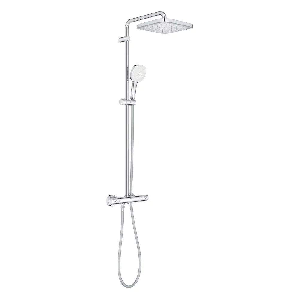Coloana de dus Grohe Tempesta 250 Cube cu baterie termostatata crom lucios