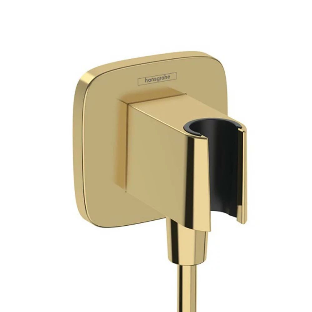 Cot conector dus auriu Hansgrohe FixFit cu agatatoare patrat