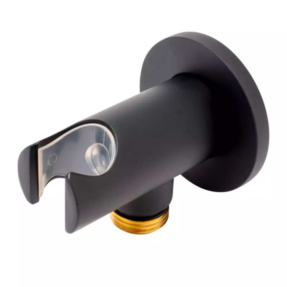 Cot conector rotund FDesign Inula cu suport dus negru mat