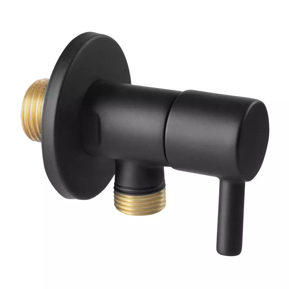 Robinet coltar Ferro 1/2”x3/8” rotund cu finisaj negru mat