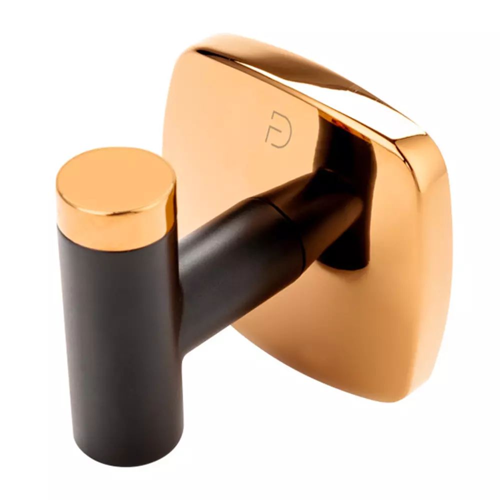 Cuier simplu FDesign Merida negru - rose gold