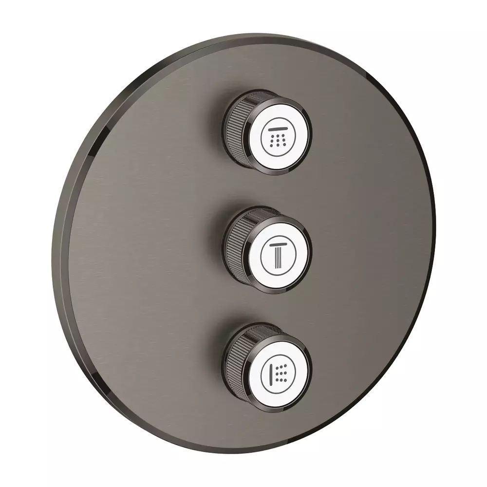 Baterie dus incastrata Grohe Grohtherm SmartControl antracit periat Hard Graphite pentru 3 iesiri