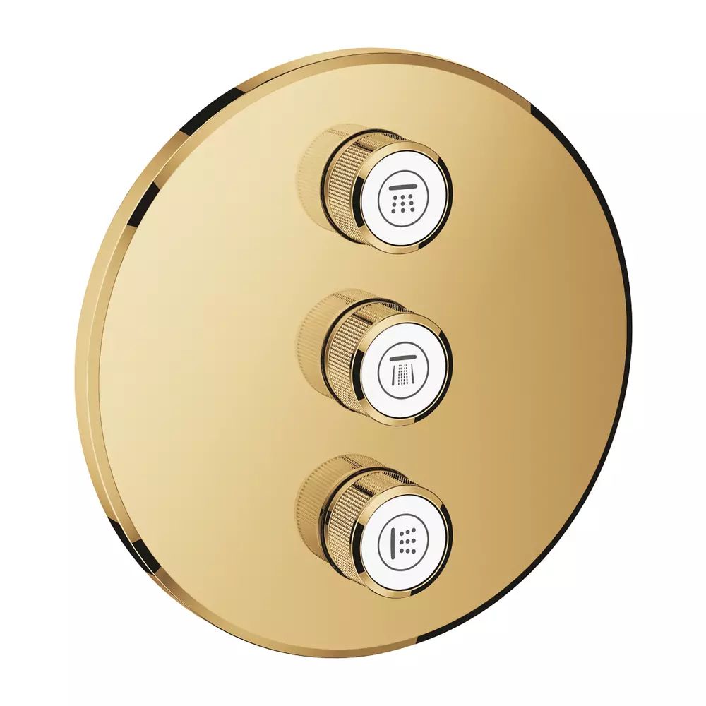 Baterie dus incastrata Grohe Grohtherm SmartControl auriu lucios Cool Sunrise pentru 3 iesiri