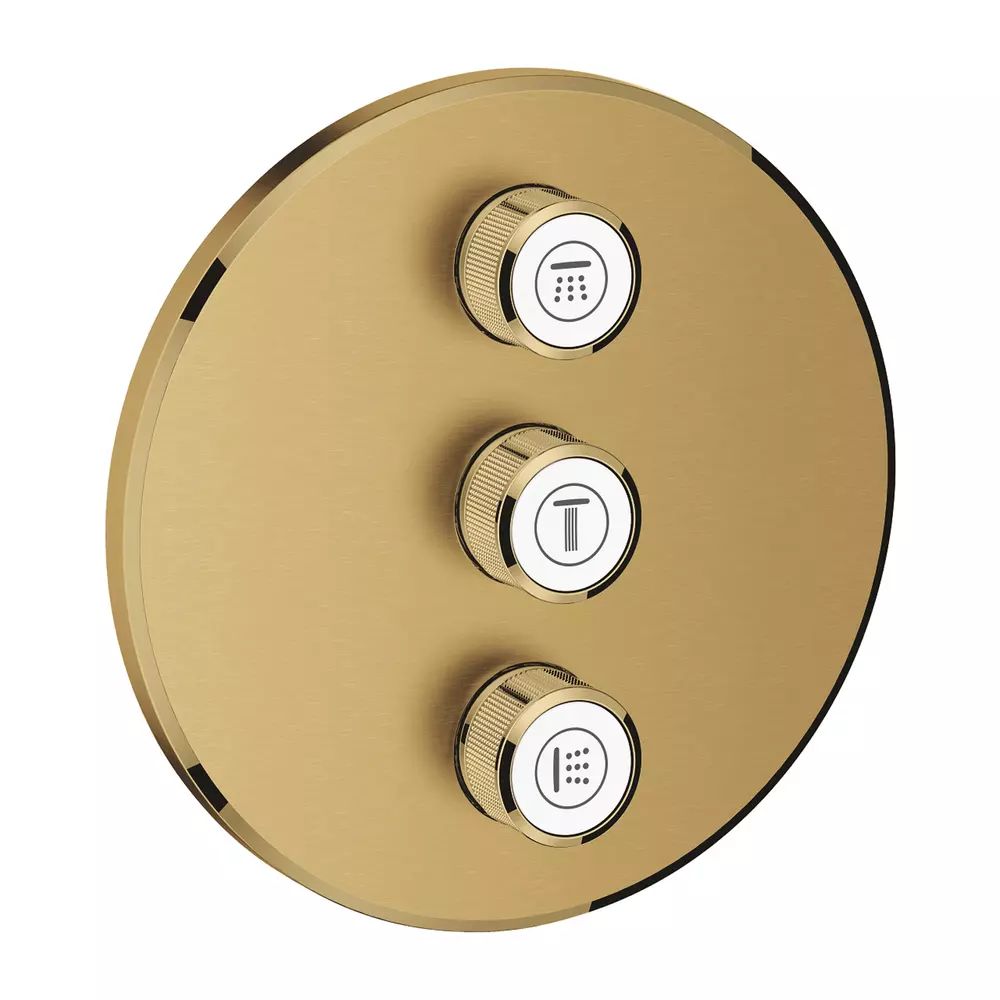 Baterie dus incastrata Grohe Grohtherm SmartControl auriu periat Cool Sunrise pentru 3 iesiri