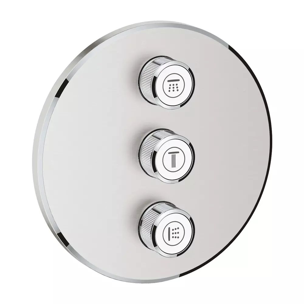 Baterie dus incastrata Grohe Grohtherm SmartControl crom periat Supersteel pentru 3 iesiri