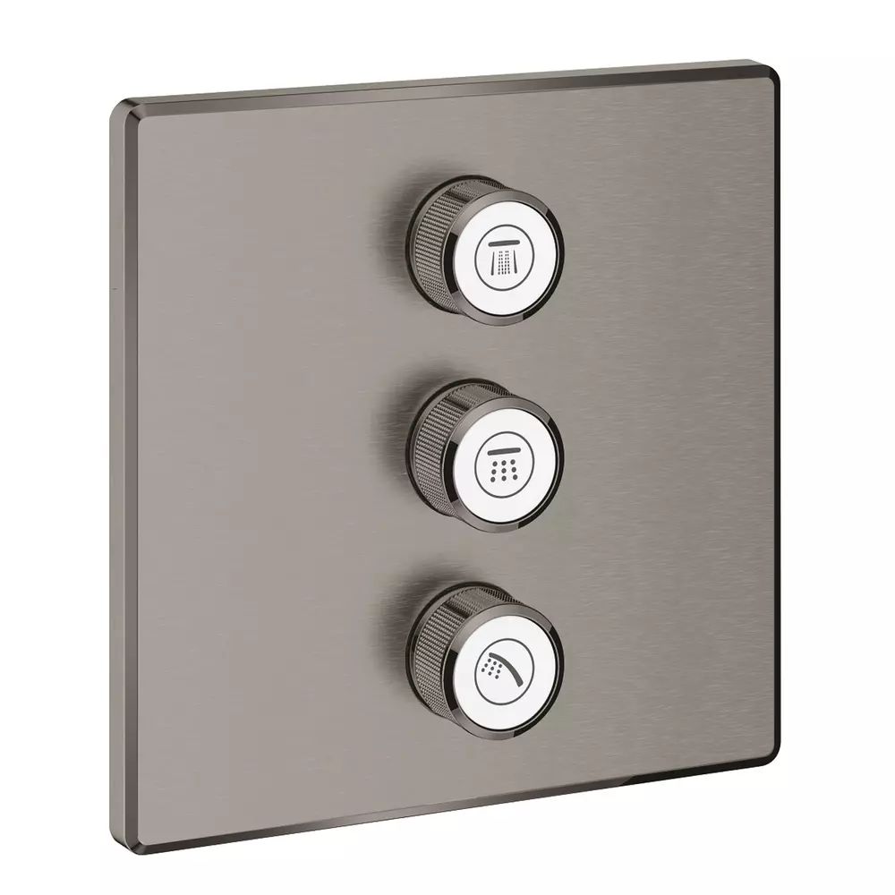 Baterie dus incastrata Grohe Grohtherm SmartControl pentru 3 iesiri antracit periat Hard Graphite
