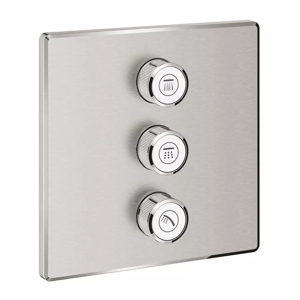 Baterie dus incastrata Grohe Grohtherm SmartControl pentru 3 iesiri crom periat Supersteel