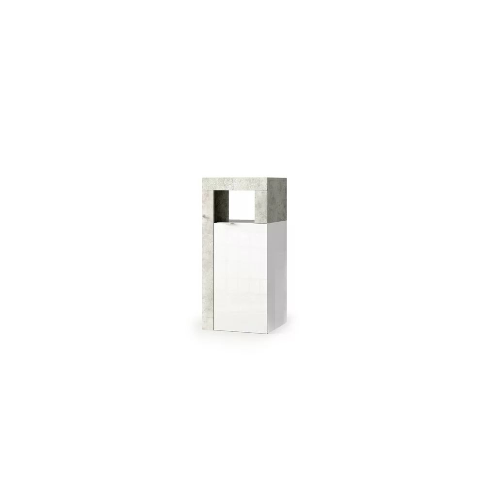 Dulap coloana mediu LC Mobili Italia Hamburg 35x78 cm finisaj alb lucios/gri beton