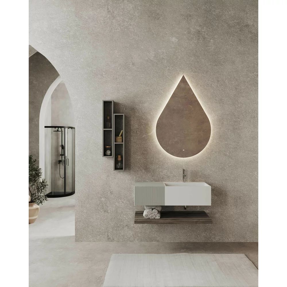 Dulap baie suspendat gri perlat Savini Due Roma 40 cm