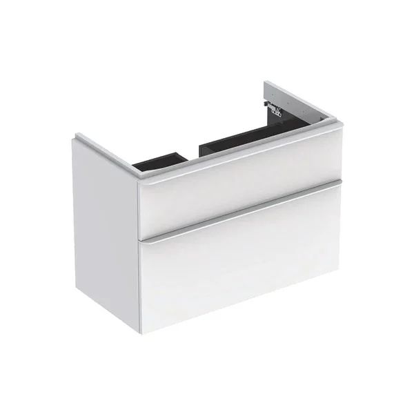 Dulap baza pentru lavoar suspendat Geberit Smyle Square alb 2 sertare 89 cm