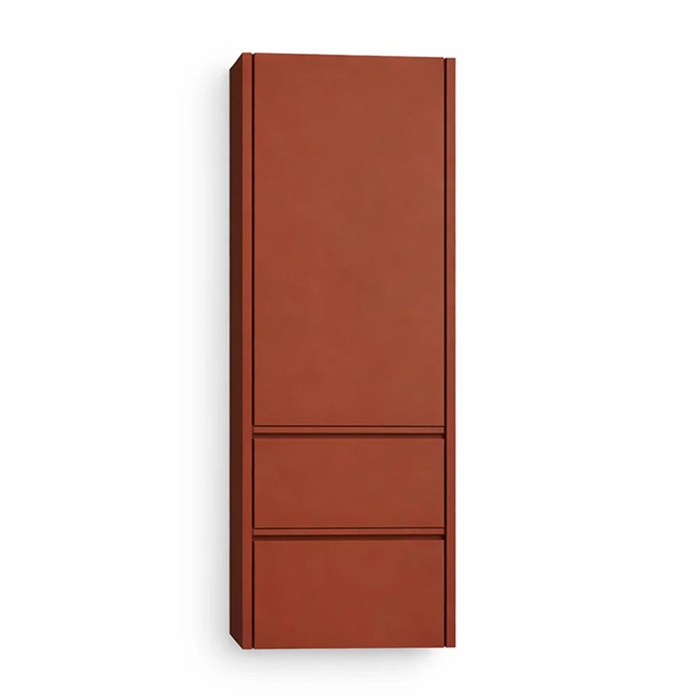 Dulap inalt suspendat KolpaSan Joy 1 usa si 2 sertare 45 cm finisaj ceramic red