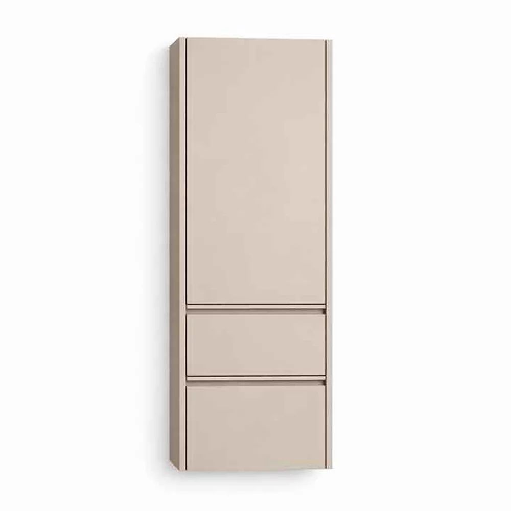 Dulap inalt suspendat KolpaSan Joy 1 usa si 2 sertare 45 cm finisaj light grey
